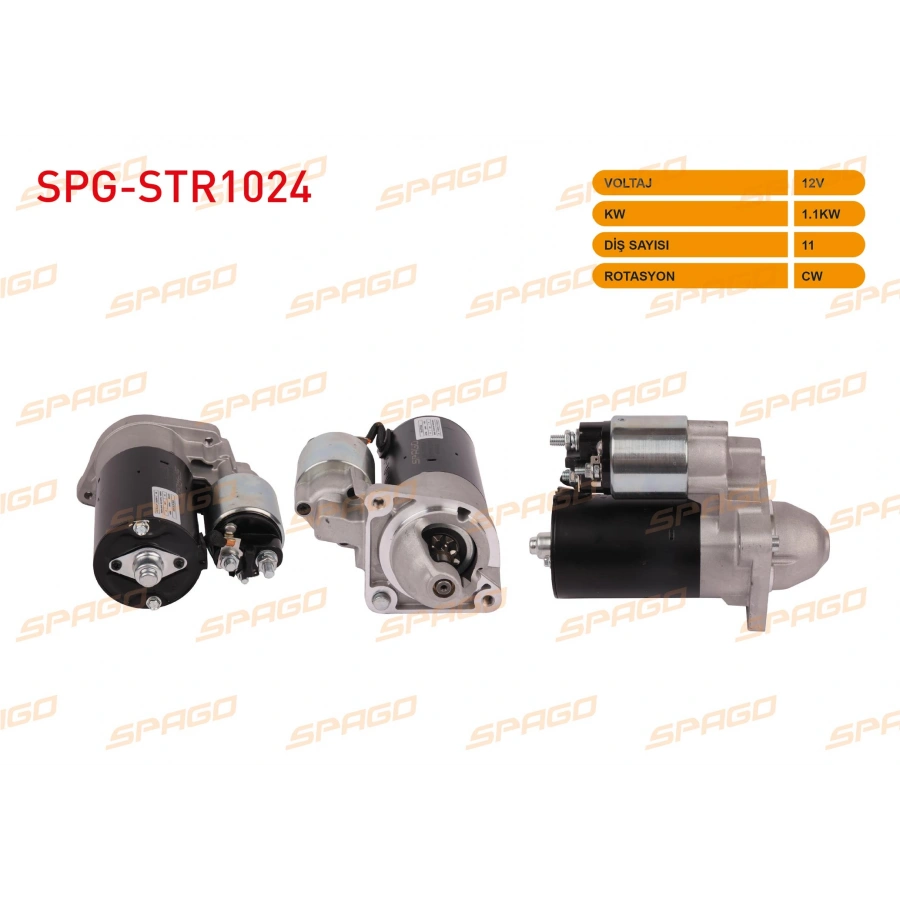 MARS MOTORU 12V 1.1KW 9 DIS CW (STR5166) DOBLO ALBEA PALIO BRAVO STILO MAREA (1.6 BENZINLI ARACLAR ICIN)