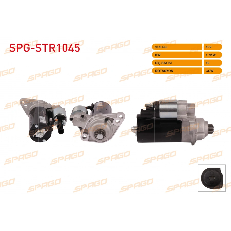 MARS MOTORU 12V 1.7 KW 10 DIS CCW (STR6558) TRANSPORTER T5 - PASSAT B6 - JETTA III - GOLF V (1.9 TDI ARACLAR ICIN)