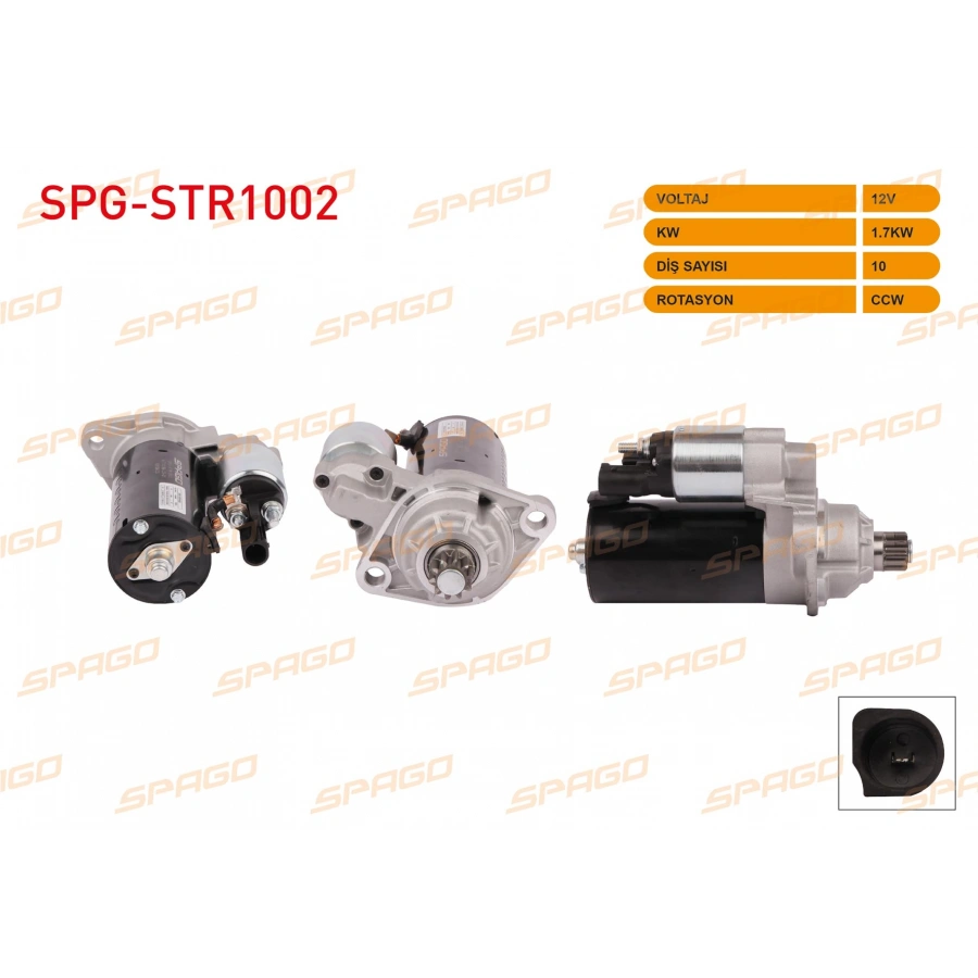 MARS MOTORU 12V 1.7KW 10 DIS CCW (STR6585) M12+M15 TRANSPORTER T5 T6 - PASSAT B6 - CADDY III IV (1.9 2.0 TDI ARACLAR ICIN)