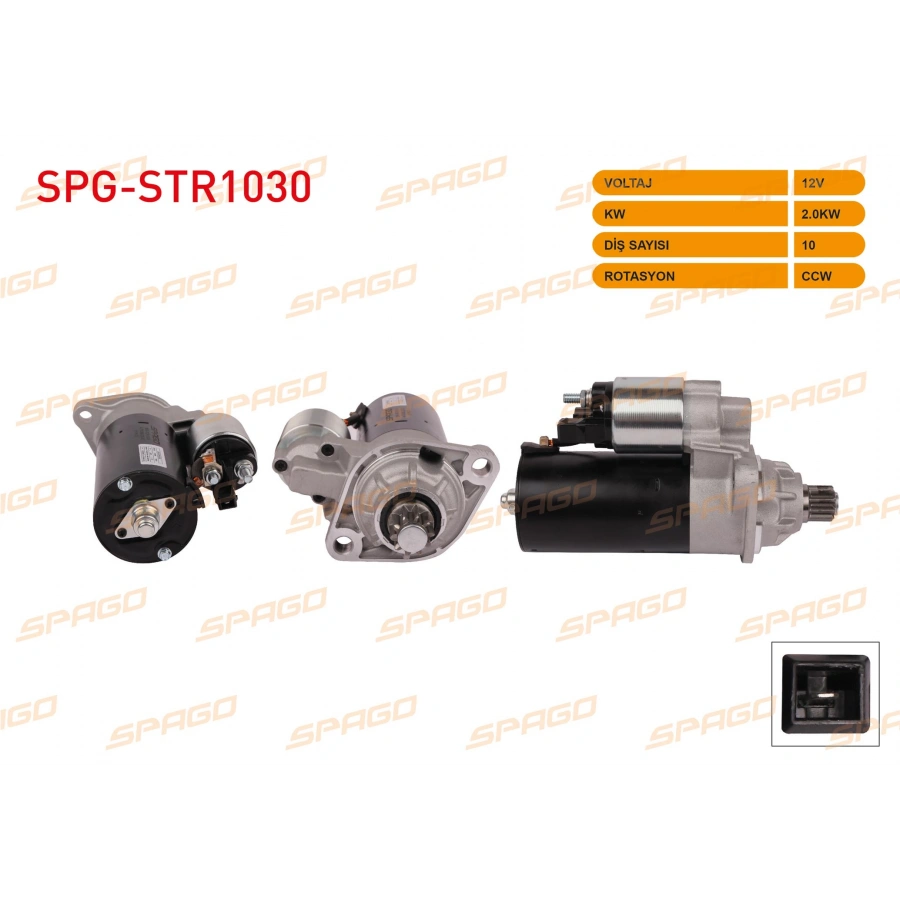 MARS MOTORU 12V 2.0KW 10 DIS CCW (STR6580) GOLF IV - BORA / OCTAVIA / LEON - TOLEDO (1.9 TDI ARACLAR ICIN)