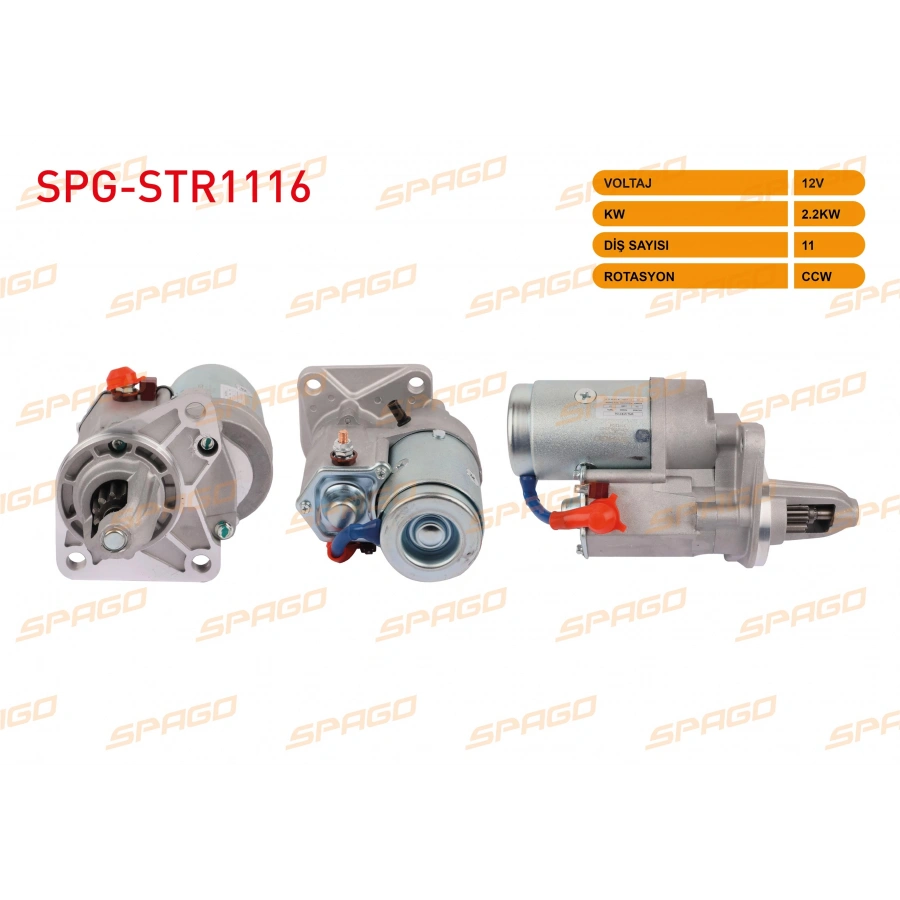 MARS MOTORU 12V 2.2KW 11 DIS CCW (STR6180) KIA BONGO K2700 2.7 D 99- / PREGIO 2.7 D 97-