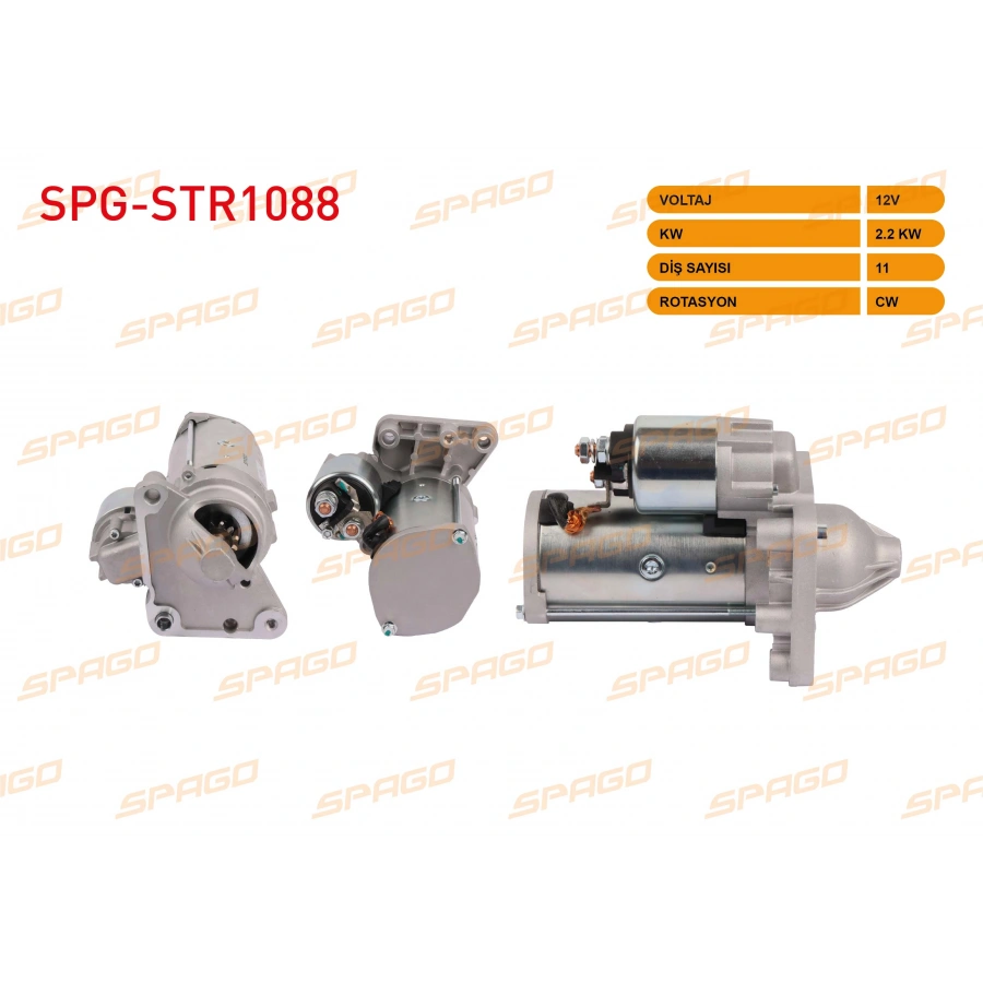 MARS MOTORU 12V 2.2KW 11 DIS CW (STR3190) PARTNER EXPERT 207 307 407 508 / BERLINGO JUMPY C3 C4 C5 (1.5 1.6 HDI ARACLAR ICIN)