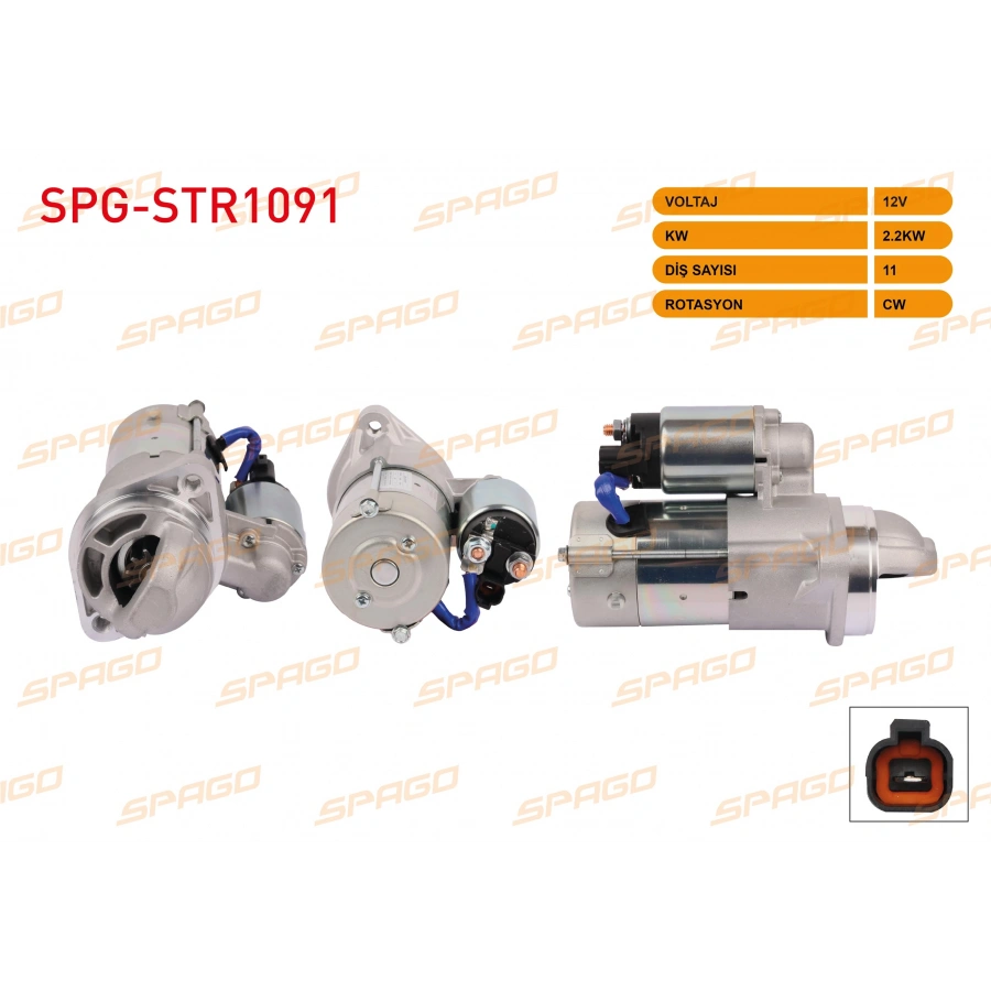 MARS MOTORU 12V 2.2KW 11 DIS CW (STR3424) HYUNDAI H-1 08-12 / KIA BONGO 12- (2.5 CRDI ARACLAR ICIN)