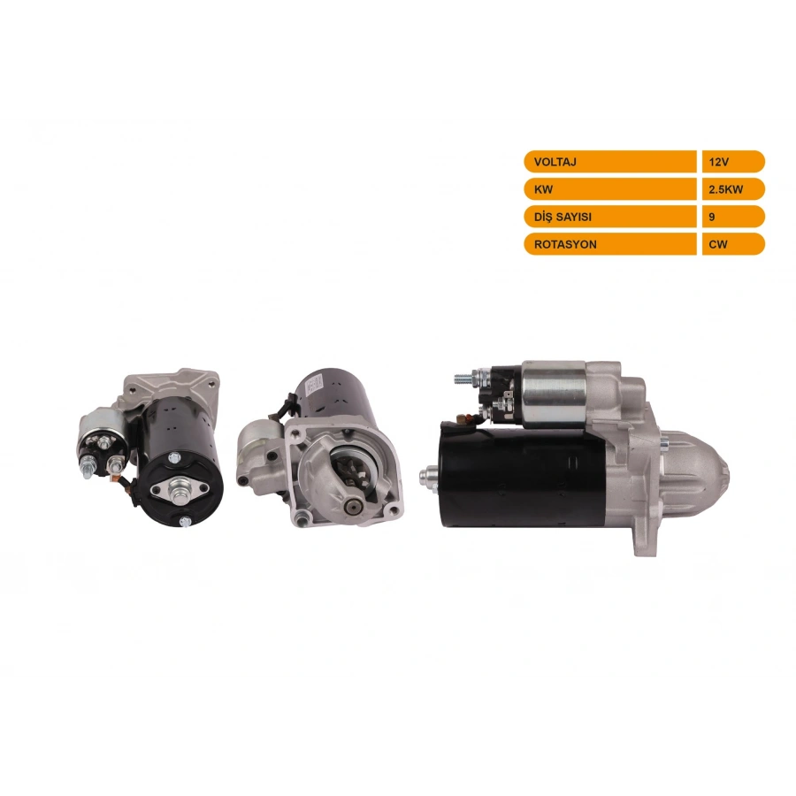 MARS MOTORU 12V 2.5KW 9 DIS CW (STR4630) DUCATO 90-15 / BOXER 06-15 / JUMPER 00-15 (2.5 2.8 3.0 HDI ARACLAR ICIN)