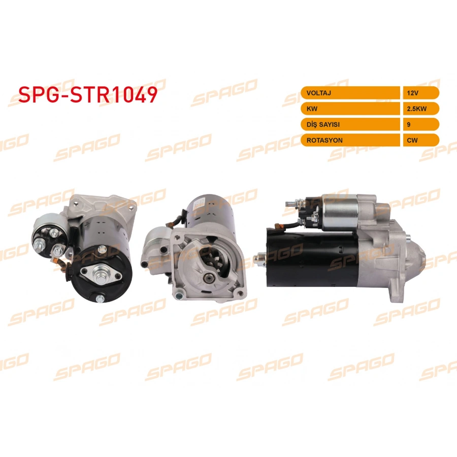 MARS MOTORU 12V 2.5KW 9 DIS CW (STR5174) DUCATO 00-14 / BOXER 00-06 / JUMPER 00-06 (2.3 JTD 2.8 HDI ARACLAR ICIN)