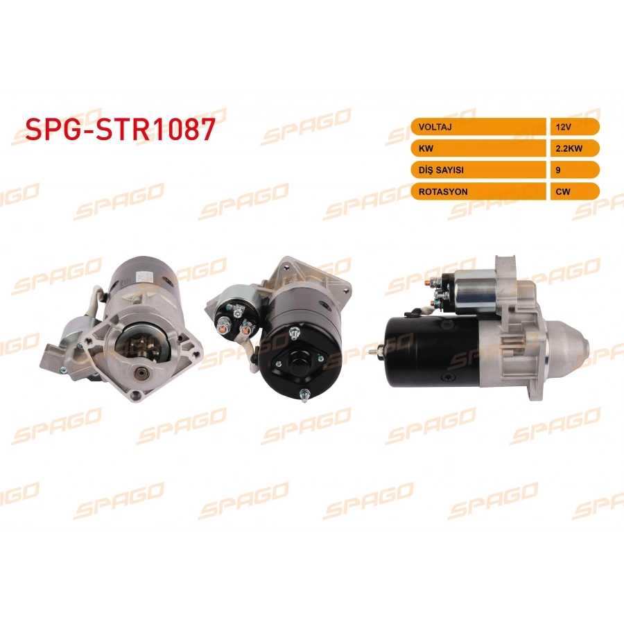 MARS MOTORU (B TIPI) 12V 2.2KW 9 DIS CW BOXER 96-06 / JUMPER 99-06 / DUCATO 94-06 (2.5 2.8 HDI ARACLAR ICIN)