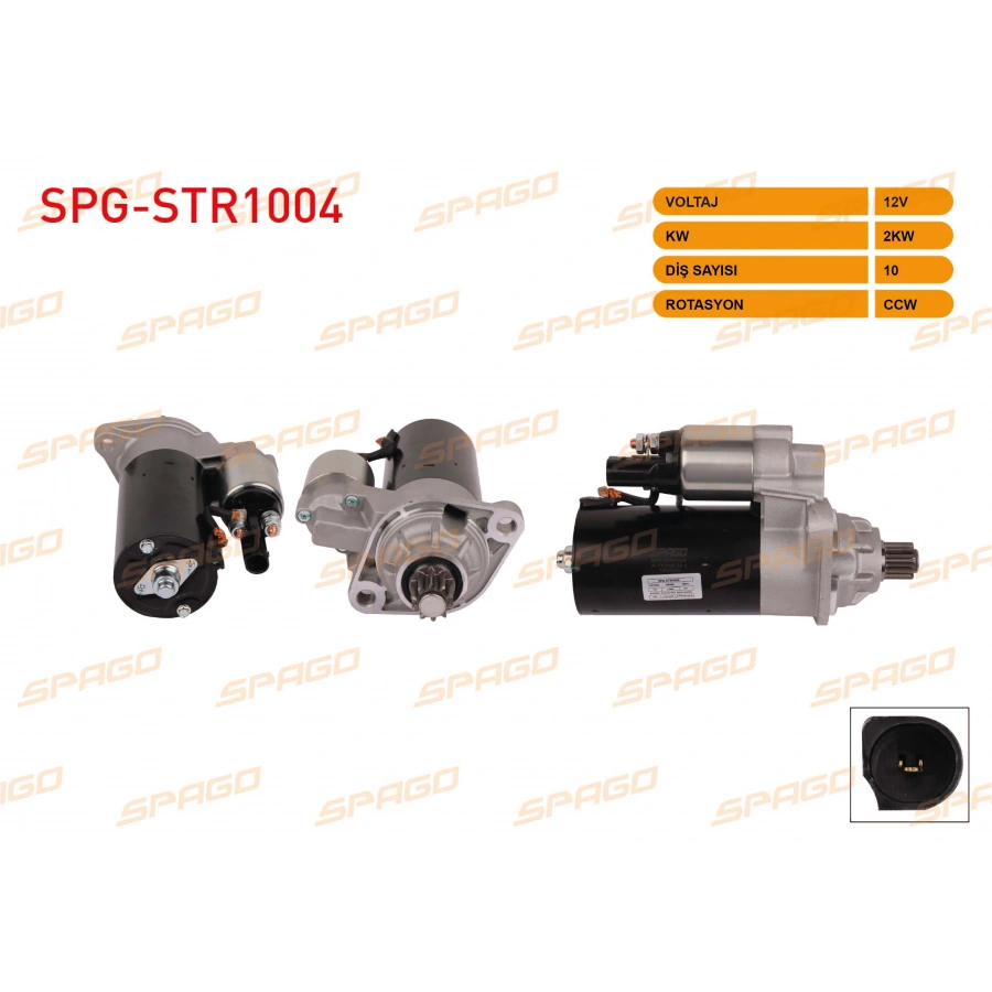 MARS MOTORU (B TIPI) 12V 2KW 10 DIS CCW VW TRANSPORTER T5 2.5 TDI 03-11