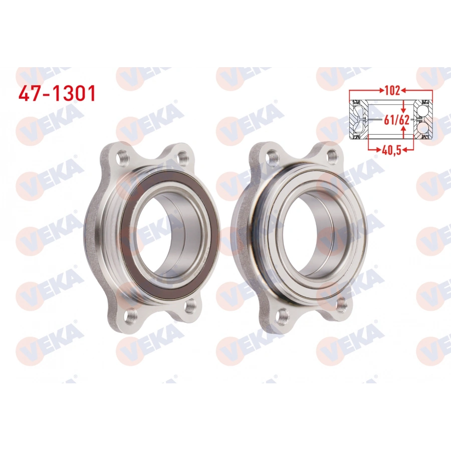 ON-ARKA TEKERLEK RULMANI SOL-SAG ABS OKUYUCULU 4 BJN 40,50X61 A4 1.8 TFIS-2.0 TFSI-2.0 TDI 2007-2015/ A 5 1.8 TFSI-2.0 TFSI -2.0 TDI-3.0 TDI 2007-2017/ A6 2.0 TFSI-3.0 TFSI-3.0 TDI 10-/Q5 2.0 TDI 08-