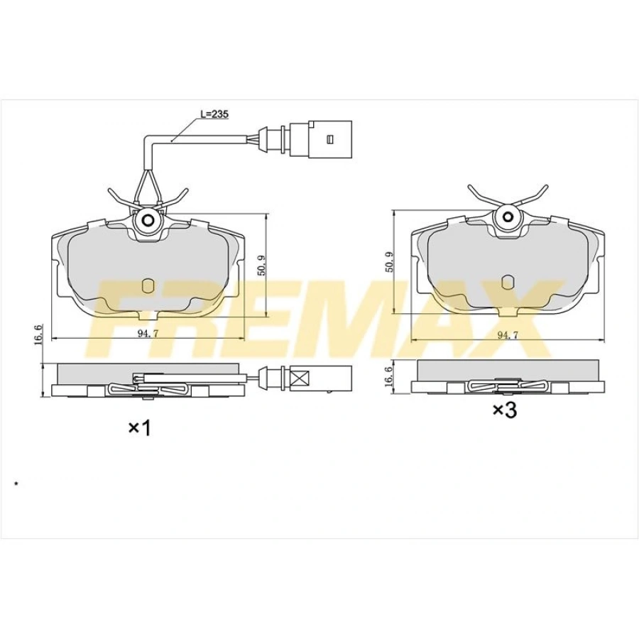 ÖN FREN BALATASI(CORBON FORMÜL) PEUGEOT 301-PARTNER / BERLİNGO/C4/307/301/ BOXER III/207/208 2002> (DUCATO III/BXR III/ JUMPER III ARKA )
