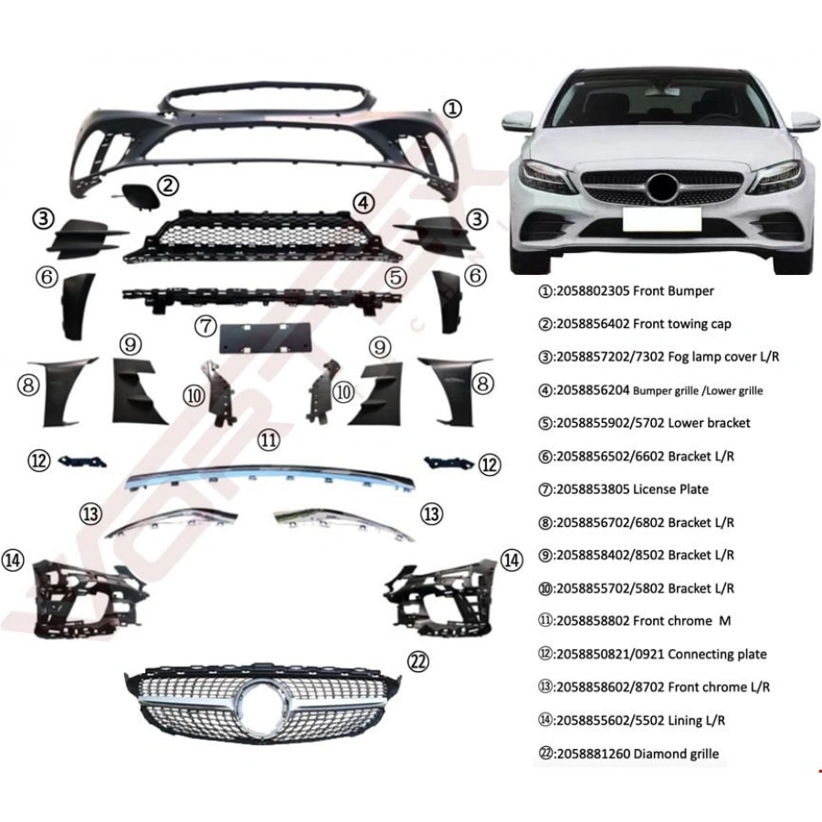 ÖN TAMPON AMG SET (DIAMOND PANJURLU) W205 2019-