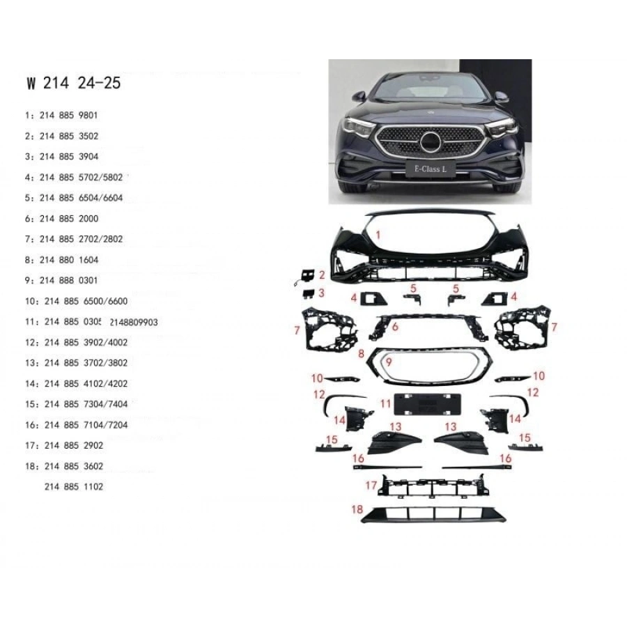 ÖN TAMPON AMG SET ( PANJURSUZ ) W214 2024-
