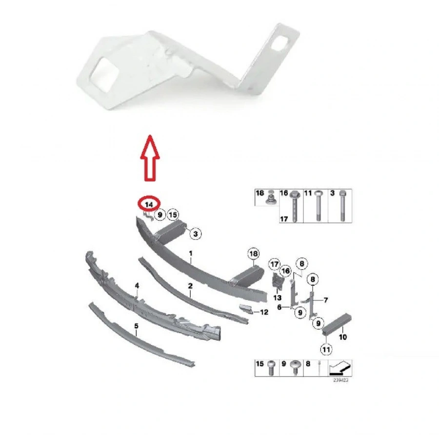 ÖN TAMPON BRAKETİ SOL ( ALÜMİNYUM ) F10 2010-
