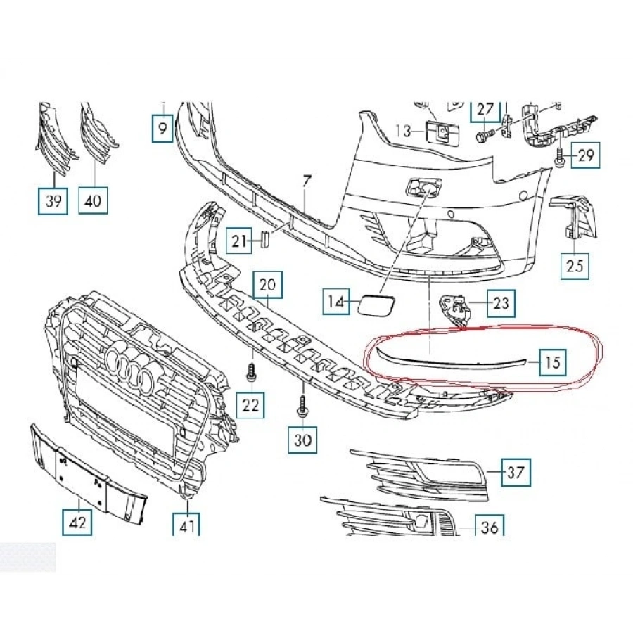 ÖN TAMPON KAŞI SAĞ ( SEDAN ) A3 2013-