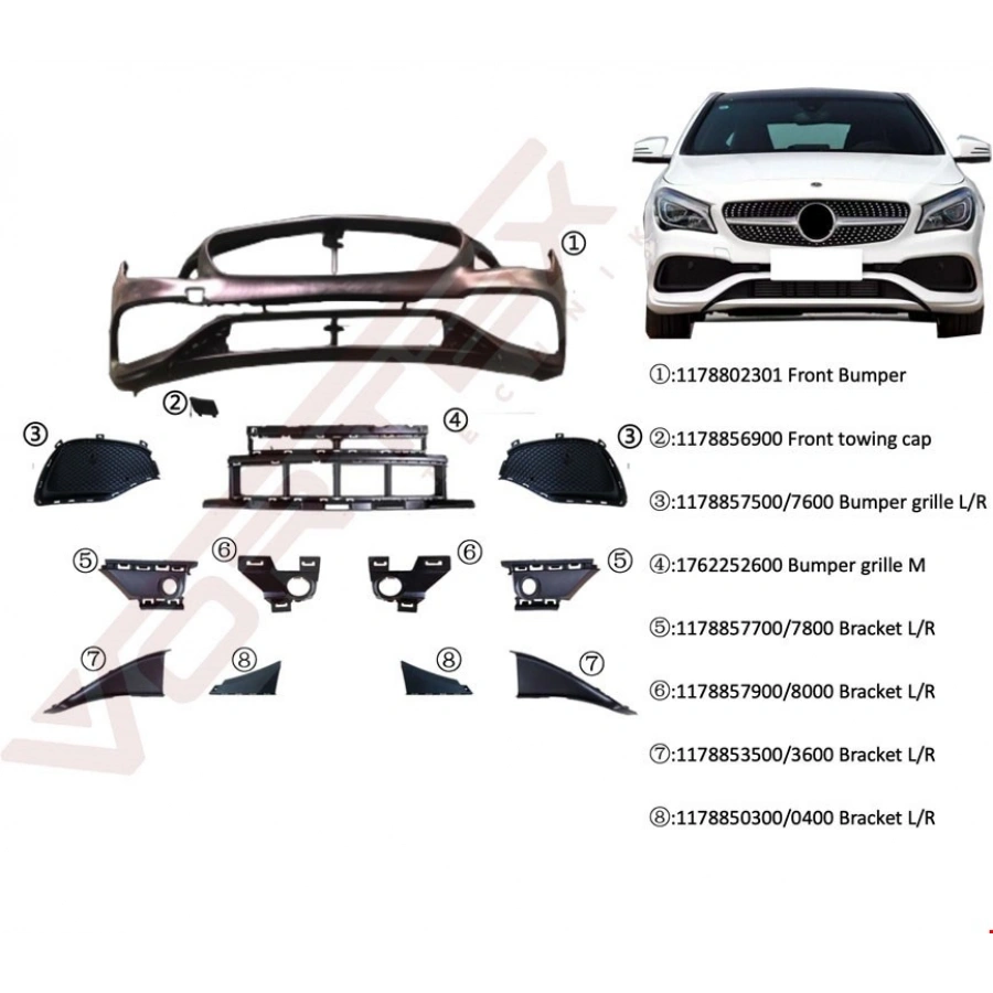 ÖN TAMPON SET AMG (BRAKET-IZGARA) CLA W117 2016-