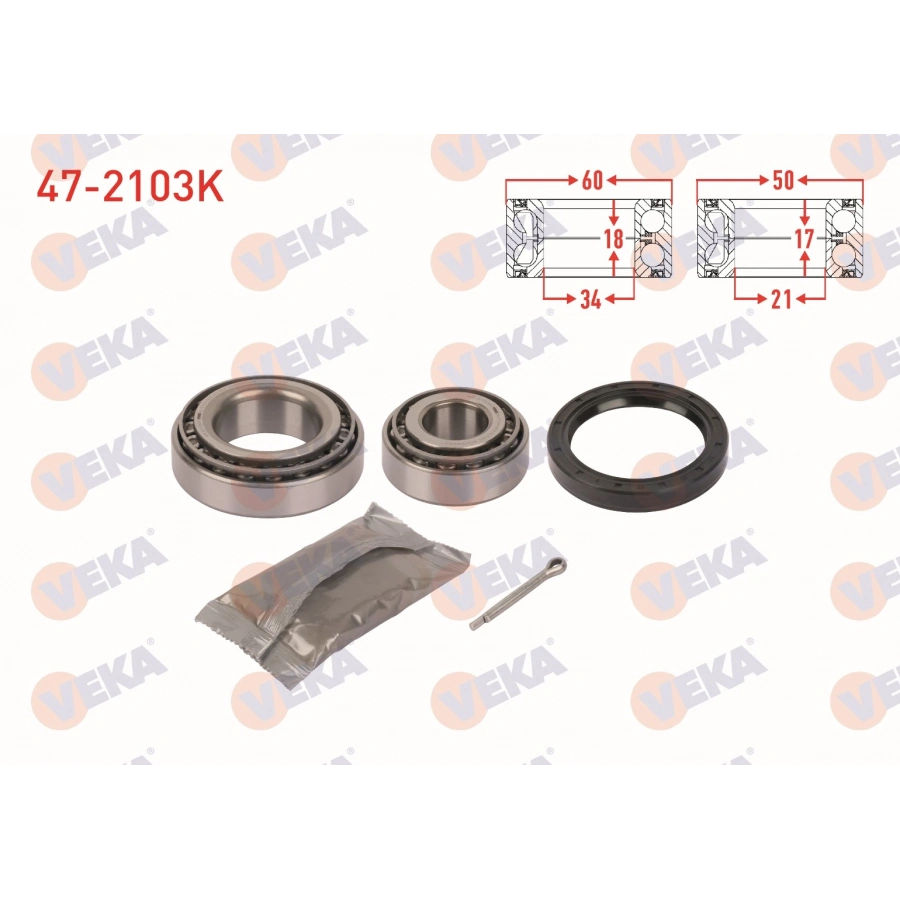 ON TEKERLEK RULMAN KITI SOL-SAG HYUNDAI H100 2.5 D 1993-2004 / MITSUBISHI L 300 2.5 D 1986-2006
