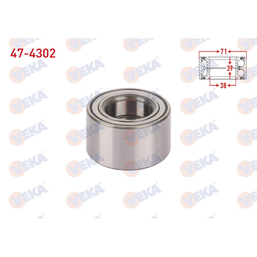 ON TEKERLEK RULMANI SOL-SAG 38X71X39 TOYOTA YARIS 1.0i - 1.3i - 1.4 D-4D 1999-2005