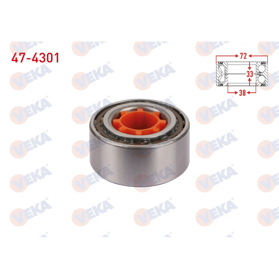 ON TEKERLEK RULMANI SOL-SAG 38X72X36/33 TOYOTA COROLLA 1.3i - 1.6i 1992-1997 / COROLLA 1.4i - 1.6i 1997-2002