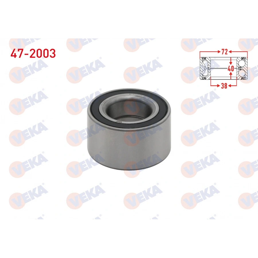 ON TEKERLEK RULMANI SOL-SAG 38x72x40 HONDA CIVIC III 1.3 - 1.5 1983-1987/ CIVIC IV 1.4i - 1.5i - 1.6i 1987-1993/ INTEGRA 1.6 1985-1993/ ROVER 200 213 S 1985-1989 / 200 216i 1985-1989