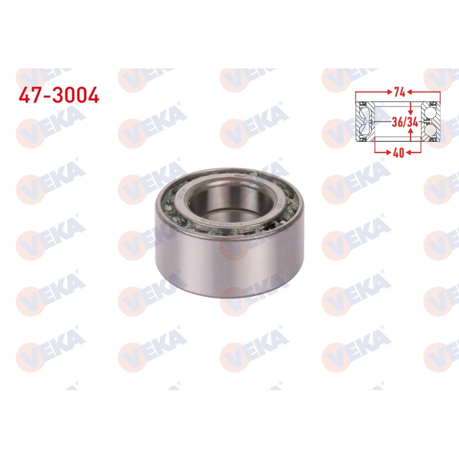 ON TEKERLEK RULMANI SOL-SAG 40X74X36/34 MITSUBISHI CARISMA 1995-2006/ COLT IV 1992-1996/ COLT V 1995-2003/ LANCER V 1992-1996/ LANCER VI 1996-2003