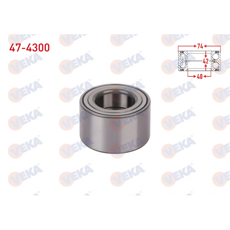 ON TEKERLEK RULMANI SOL-SAG 40X74X42 TOYOTA COROLLA 1.4 D-4D - 1.6i - 1.4 VVT-I - 1.6 VVT-I 2002-2007 / AVENSIS 1.6i - 2.0i - 2.0 VVT-I 1997-2003 / COROLLA 1.4i 1997-2002