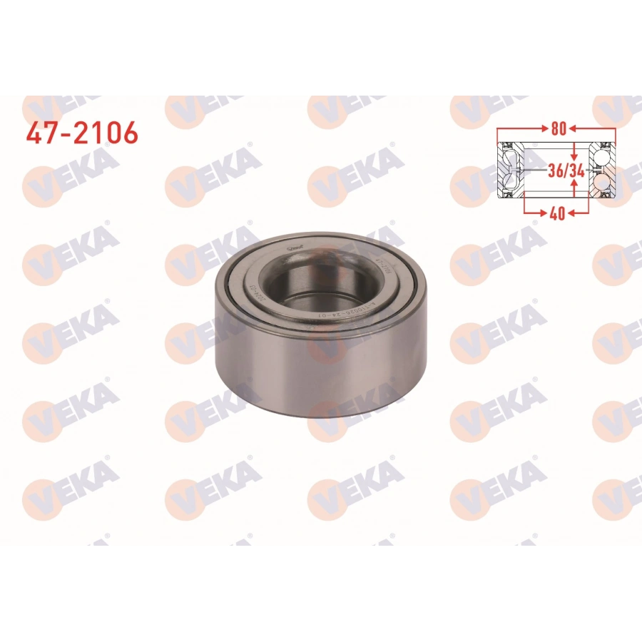 ON TEKERLEK RULMANI SOL-SAG 40X80X36/34 HYUNDAI SONATA II 2.0i 1994-1998/ SONATA V 2.0i - 2.0 CRDI 2005-2010/ TUCSON 2.0 CRDI 2004-2010/ SPORTAGE 2.0 - 2.0 CRDI 2004-2010