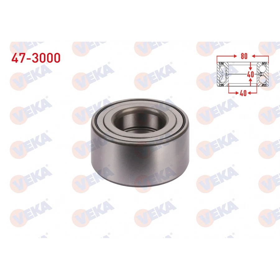 ON TEKERLEK RULMANI SOL-SAG 40X80X40 MITSUBISHI LANCER 1.6 2003-2008/ LANCER VII 1.3 2003-2007/ OUTLANDER I 2.0 - 2.4 2001-2006