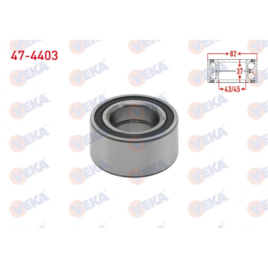 ON TEKERLEK RULMANI SOL-SAG 43/45X82X37 PASSAT 1.9 TDI - 1.8 1996-2005/AUDI A4 1.8 T 1994-2001 / AUDI A6 1.9 TDI - 2.0 - 1.8 T 1994-2004 / SKODA SUPERB 1.9 TDI - 1.8 T 2002-2010