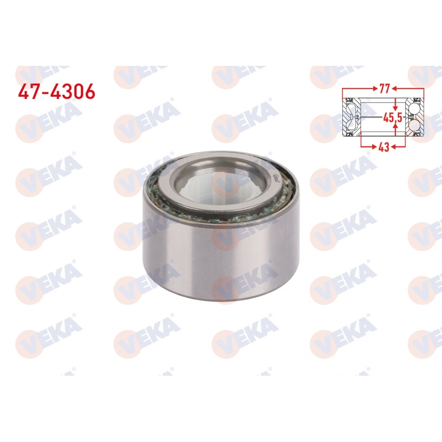 ON TEKERLEK RULMANI SOL-SAG 43X77X45,5 TOYOTA HI-LUX VII PICK-UP 2.5 D-4D 2010-