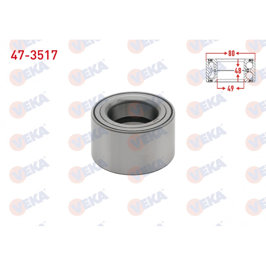 ON TEKERLEK RULMANI SOL-SAG 49X84X48 MASTER II 98-10/ MOVANO A 01-10/ TRANSIT T15 94-00/ DUCATO 02-06/ DAILY III 99-06/ LT35 96-06/ SPRINTER 96-06