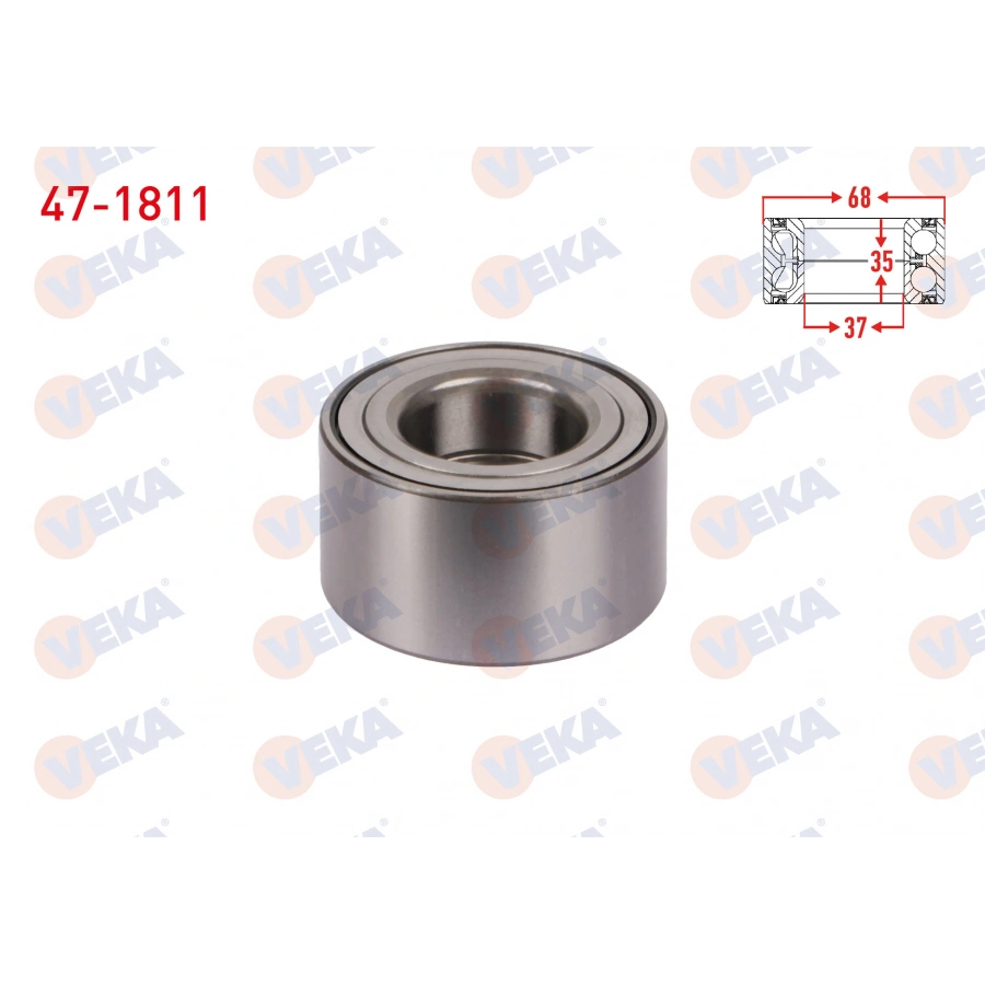 ON TEKERLEK RULMANI SOL-SAG ABS OKUYUCULU 35X68X37 FIAT PALIO 1.2 1996-2005/ ALBEA 1.2 - 1.6 1996-2003/ ALBEA 1.2i - 1.6i 2003-2007/ FIAT ALBEA 1.2 - 1.6 2007-