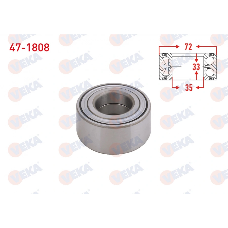 ON TEKERLEK RULMANI SOL-SAG ABS OKUYUCULU 35X72X33 FIAT LINEA 1.4-1.6 MJT 2007-/ FIORINO 1.4i 2007-/G.PUNTO 1.2 MPI-1.4 MPI 2005-2012/OPEL CORSA D 1.2-1.4 2006-2014/BIPPER 1.4 HDI 2008-