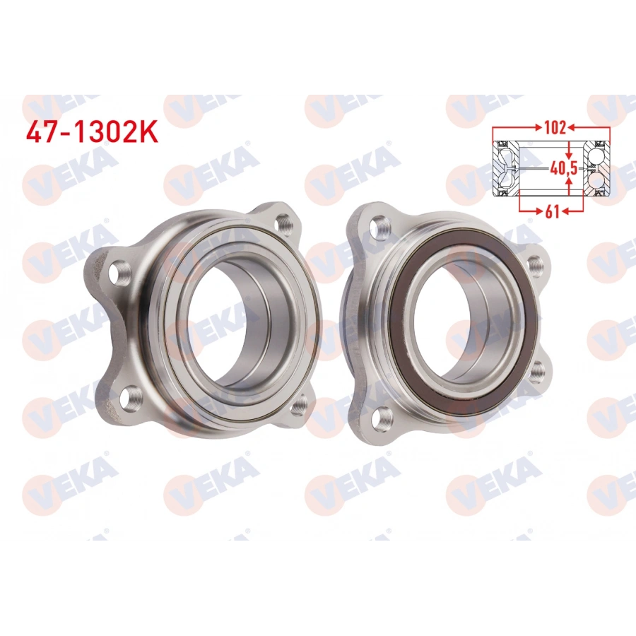 ON TEKERLEK RULMANI SOL-SAG ABS OKUYUCULU 4 BJN 61X102X40,5 AUDI A4 1.4 TFSI - 2.0 TFSI - 2.0 TDI 2015-