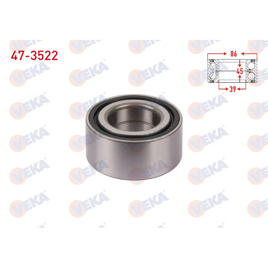 ON TEKERLEK RULMANI SOL-SAG ABS OKUYUCULU 45X86X39 RENAULT TRAFIC II 1.9 DCI - 2.0 DCI 2001-2014 / OPEL VIVARO 1.9 CDTI - 2.0 CDTI 2002-2014