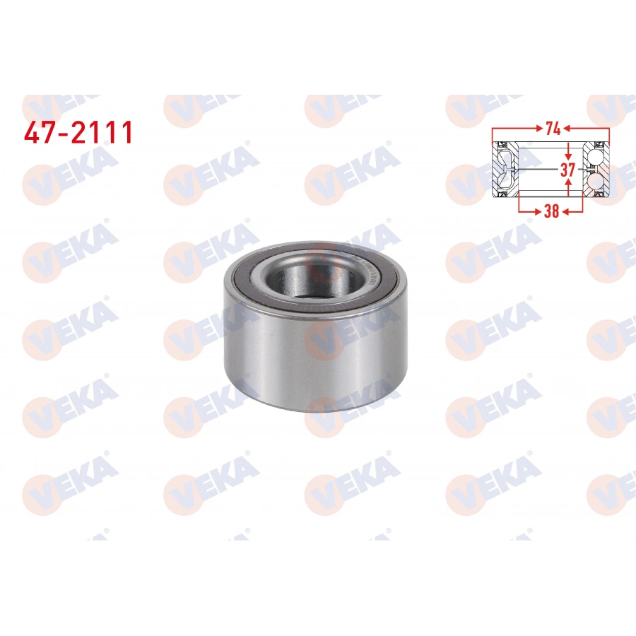 ON TEKERLEK RULMANI SOL-SAG ABSLI 38X74X37 KIA RIO IV 1.0 T-GDI - 1.25 CVVT - 1.4 CVVT - 1.4 CRDI 2017-/ HYUNDAI ACCENT BLUE 1.4 2018-