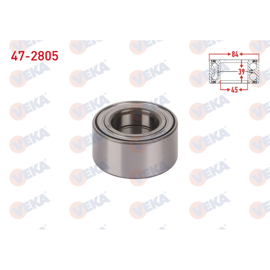 ON TEKERLEK RULMANI SOL-SAG ABSLI 45X39X84 MERCEDES A SERISI (W169) 2004-2012 / B SERISI (W245) 2005-2011