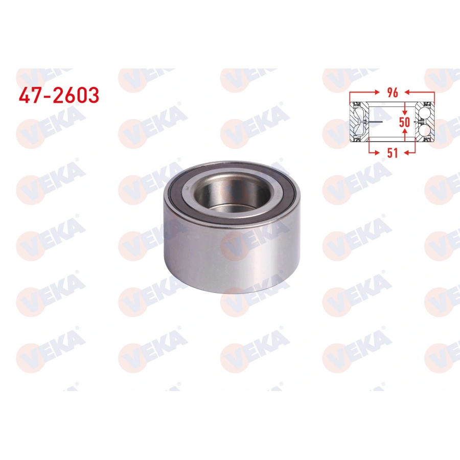 ON TEKERLEK RULMANI SOL-SAG ABSLI 51X96X50 AUDI Q7 3.0 TDI 06-15/ VW TOUAREG 3.0 V6 TDI-3.2i V6 02-10/ PORSCHE CAYENNE 3.0 TDI-3.2i-3.6i- S4.8i 02-10/ LAND ROVER RANGE ROVER III 3.0 TD-3.6 TD 02-12