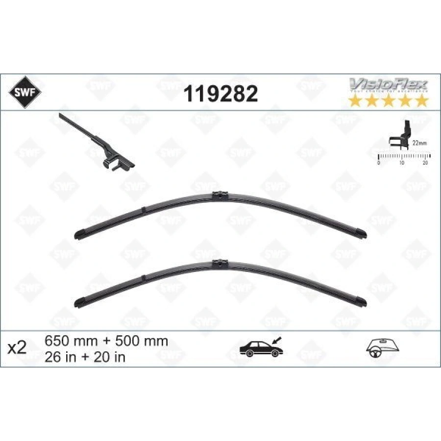 SİLECEK 65 50 FLATBLADE MUZ TİPİ S40 04 V50 04 BMW X3 10 VM430 119390 574378