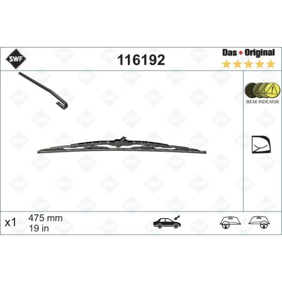 SİLECEK 70 70CM FLATBLADE MUZ TİPİ GOLF PLUS 05 TOURAN 03 SHARAN GALAXY 00 06 574310