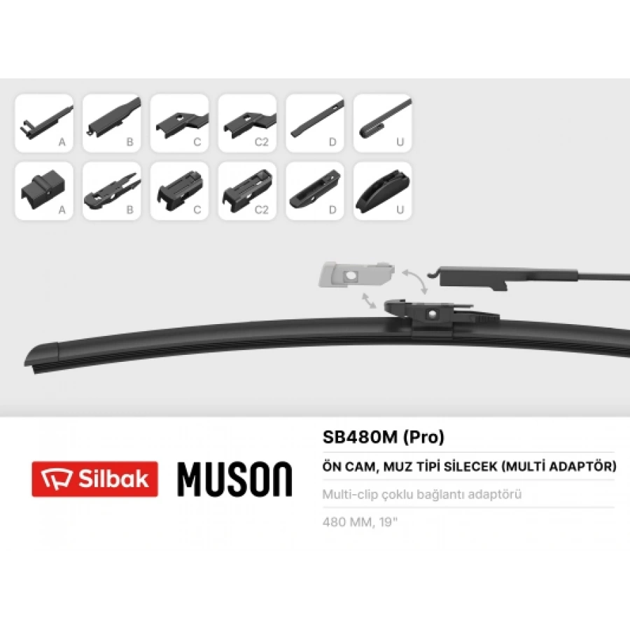 SILECEK SÜPÜRGESI ÖN MUZ TIP 480 MM MULTI APARATLI (ADET) FOCUS/C-MAX BM BM