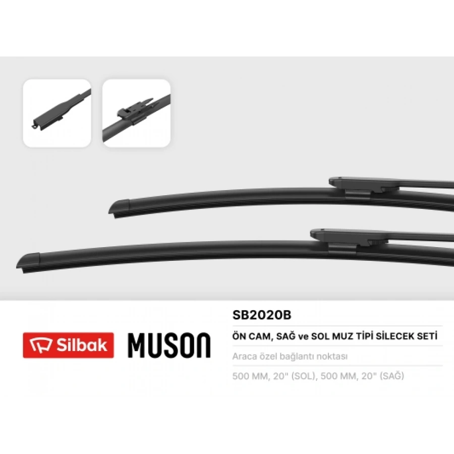 SILECEK SÜPÜRGESI ÖN TAKIM 500 / 500 MM E81-E82-E87-E87 LCI-E88 BM 05-11