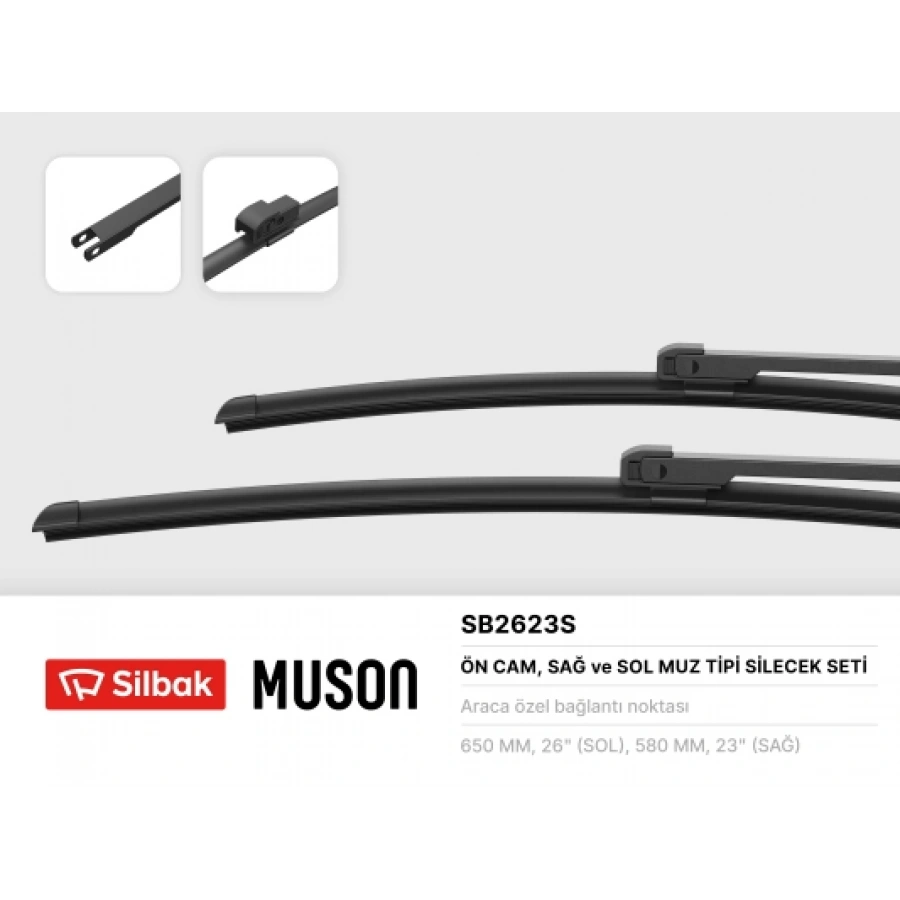 SILECEK SÜPÜRGESI ÖN TAKIM 61619070579 --- ( 650 / 525 MM ) E39 BM 96-03