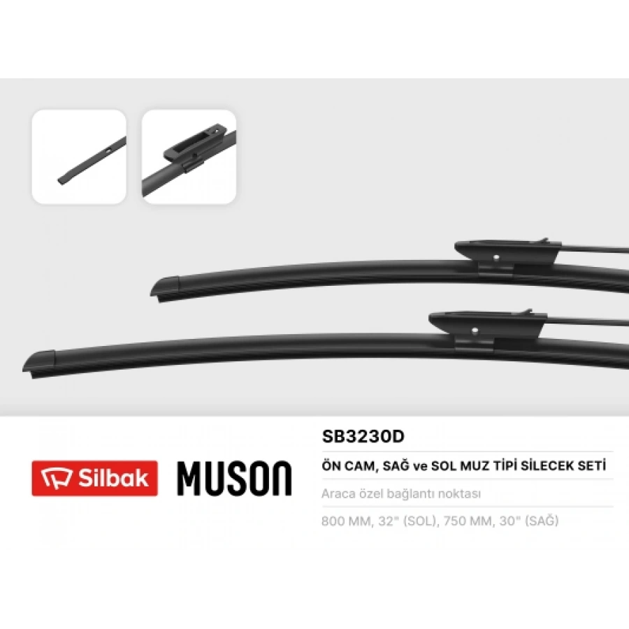 SILECEK SÜPÜRGESI ÖN TAKIM 800 / 750 MM C4 Picasso / Grand Picasso [B58] B.M 08-