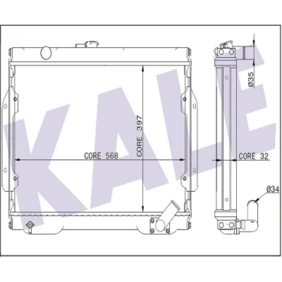 SU RADYATÖRÜ 397X568X32 L200 (K14) 2.5 D 87-98