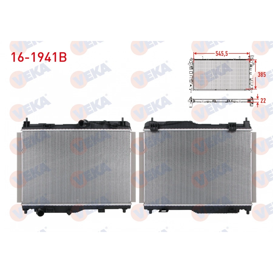 SU RADYATORU BRAZING (5.5mm fin) FORD TOURNEO COURIER 1.5 TDCI M-T 2018- / FIESTA VII 1.1 Ti-VCT - 1.5 TDCI M-T 2017- / ECOSPORT 1.0 EcoBoost M-T 2018-