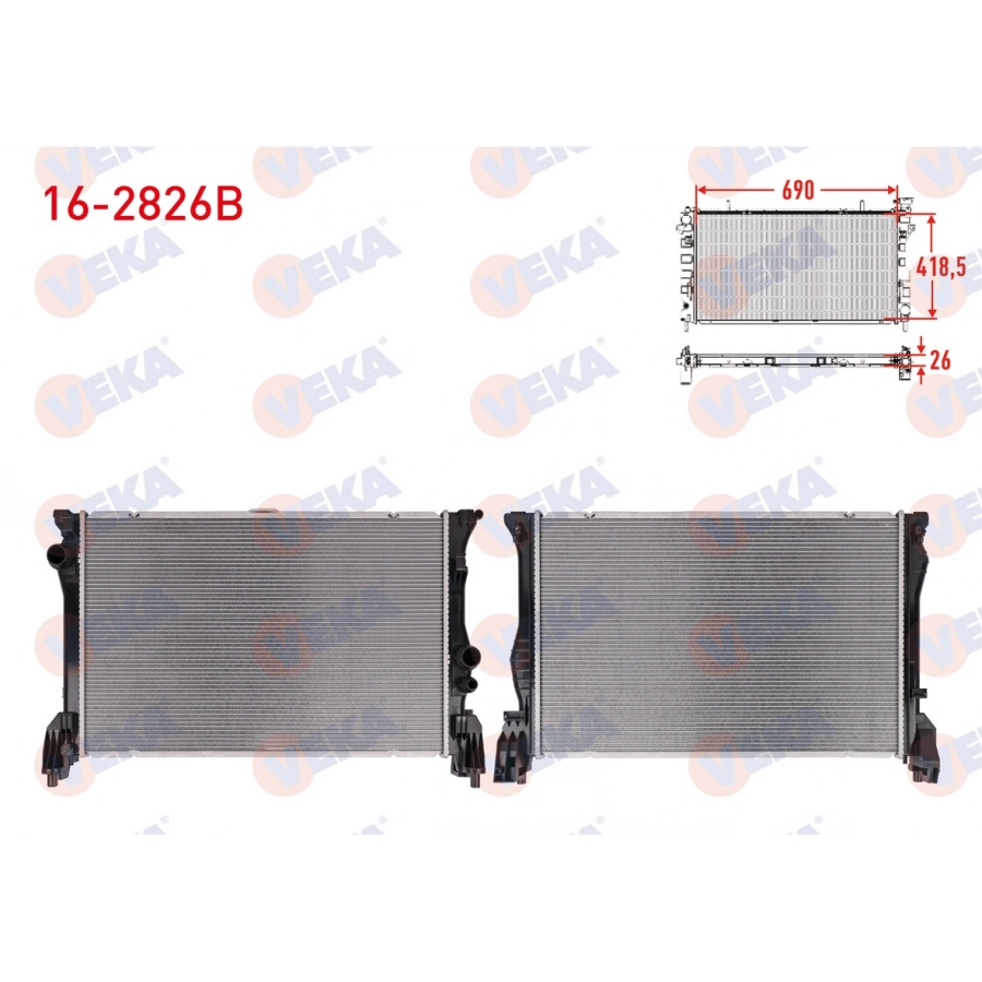SU RADYATORU BRAZING (5.5mm fin) MERCEDES VITO (W447) 119 BlueTEC A-T/M-T AC+ 2014-