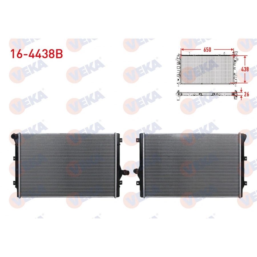SU RADYATÖRÜ BRAZING (650x448x26) GOLF5-GOLF6-CADDY-JETTA-PASSAT-A3-LEON-OCTAVIA CAYB-CAYC-CAYD-BKD-BKP-CBAA 1,6 TDI-2,0 TDI 04-
