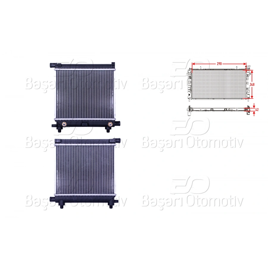 SU RADYATORU BRAZING AT 290X348X36 MERCEDES-BENZ BENZ 190 W201 2.0 E1.8 E2.0 W124 200 1982 >