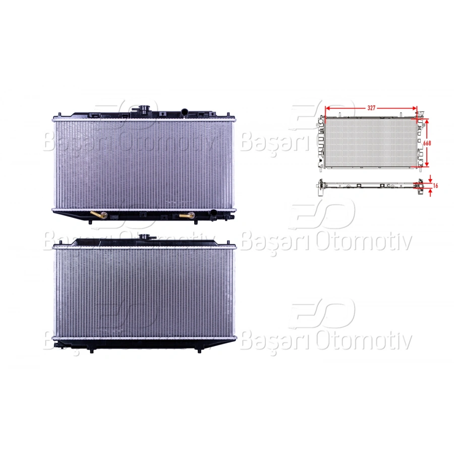 SU RADYATORU BRAZING AT 327X668X16 MM HONDA CIVIC 1.5. 1.6 16V 87-91