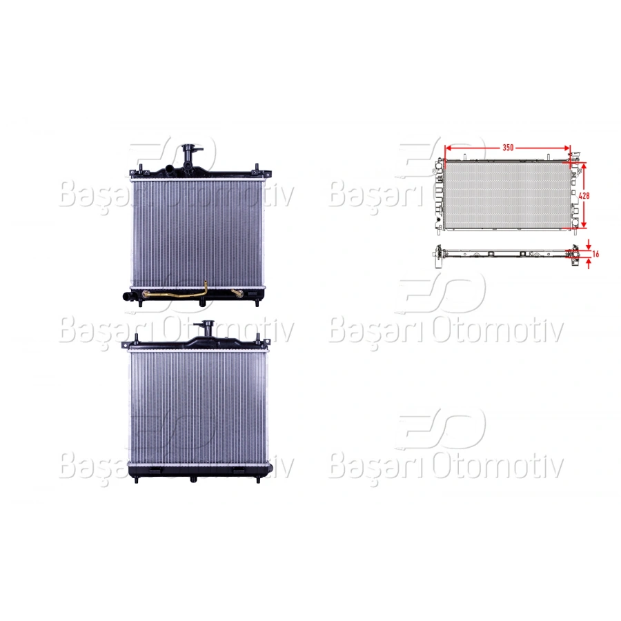 SU RADYATORU BRAZING AT 350X428X16 MM HYUNDAI I10 1.1 12V 09>