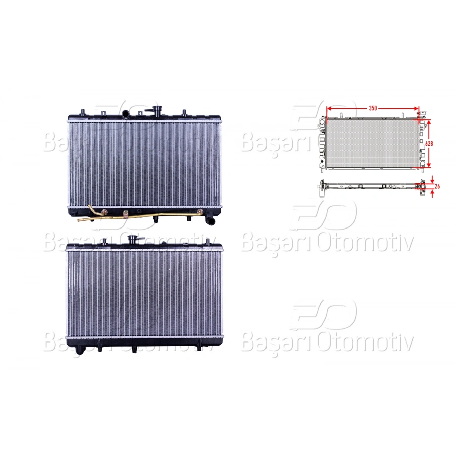 SU RADYATORU BRAZING AT 350X628X16 KIA RIO 1.3. 1.5 03-05